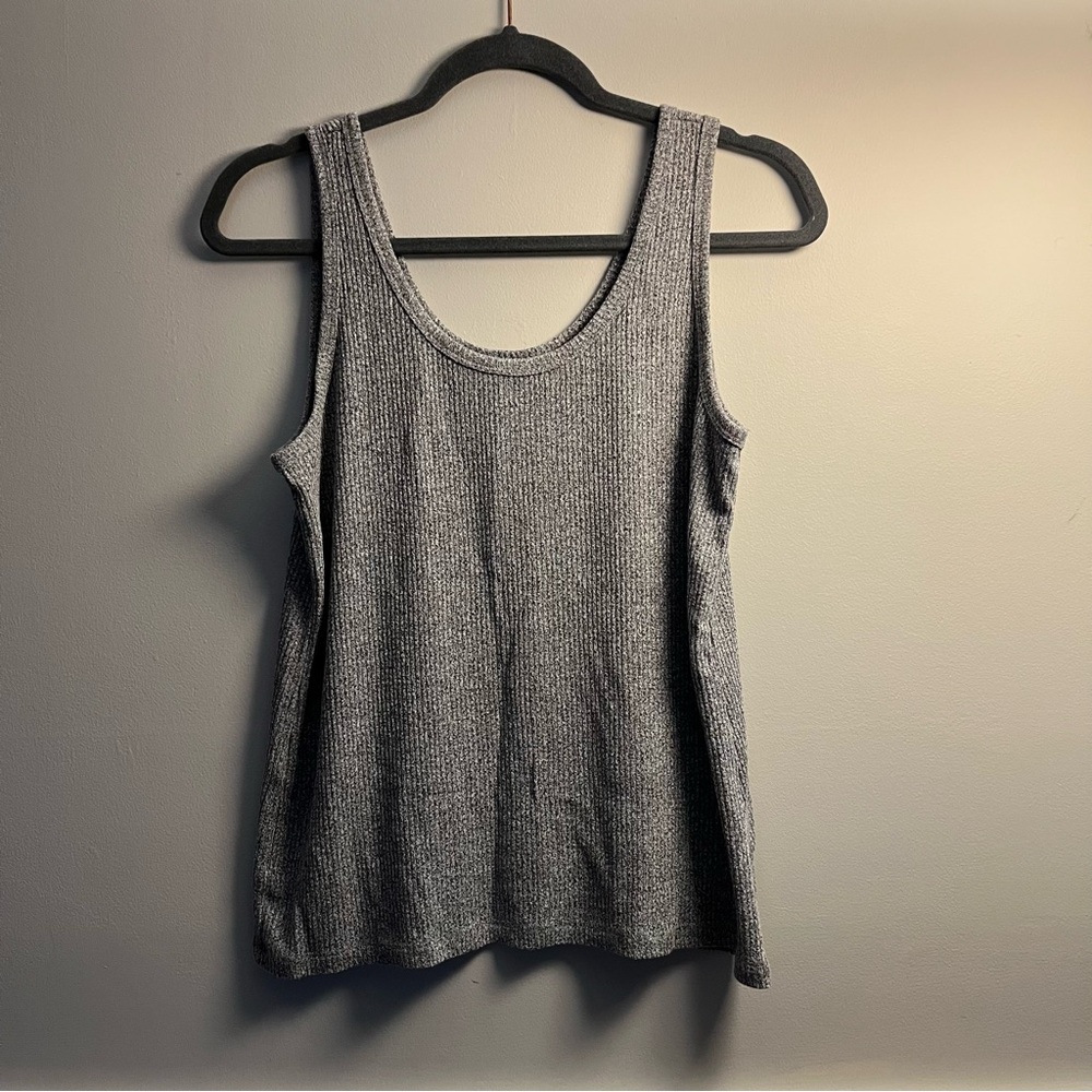 Gray Ribbed Women's Tank Top